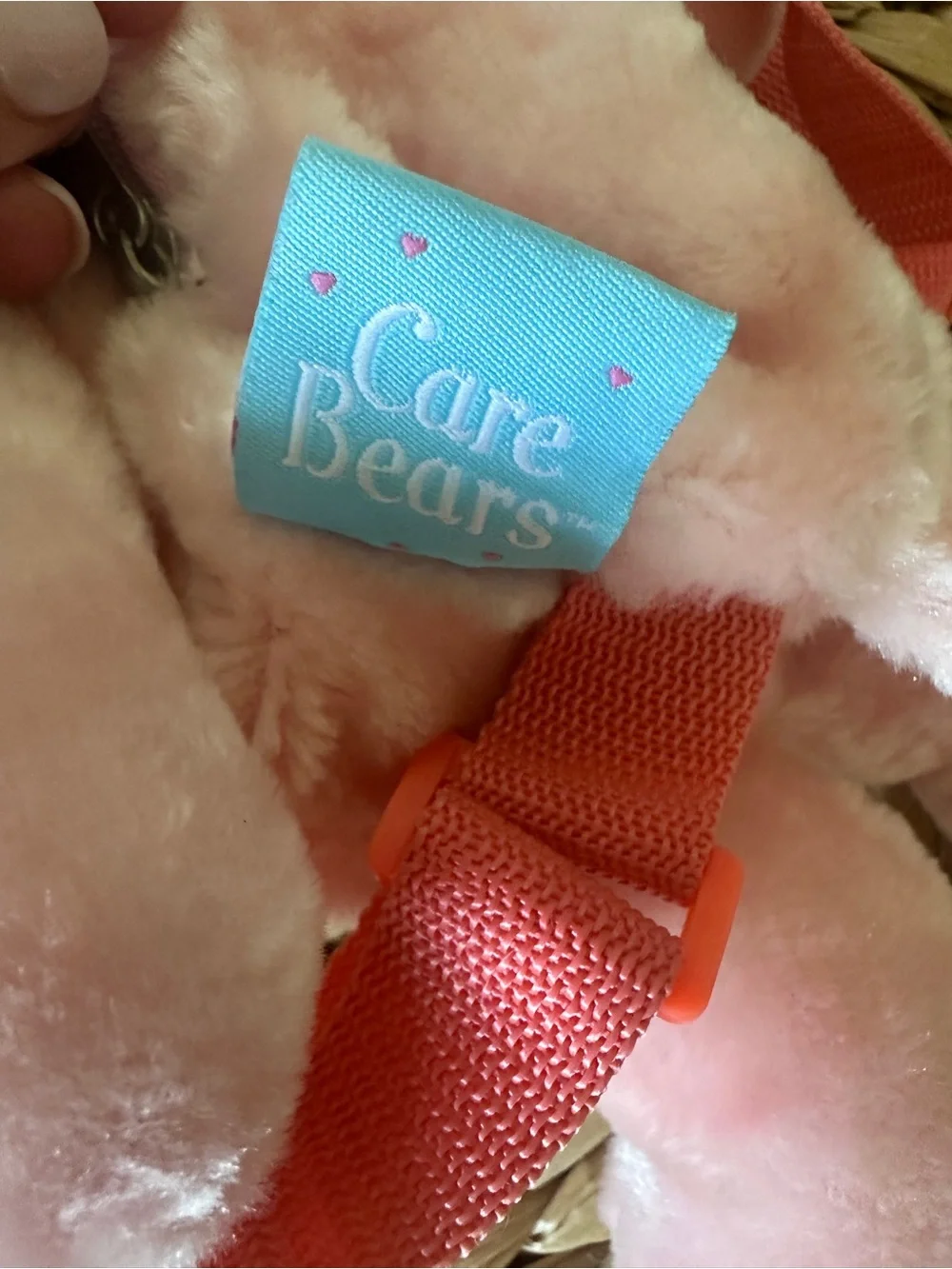 Care Bears Cheer Bear Plush Backpack Vintage 2002 Pink Rainbow Play Along Toys
